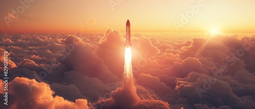 Rocket ascending powerfully 