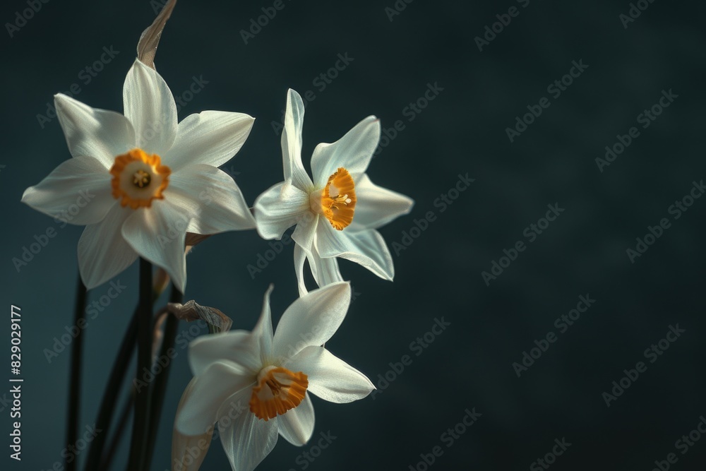 A group of white flowers with yellow centers, perfect for floral designs A group of white flowers with yellow centers, perfect for floral designs