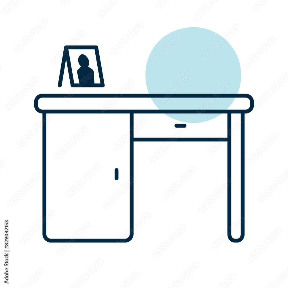 Desk vector icon. Office desk sign Desk vector icon. Office desk sign