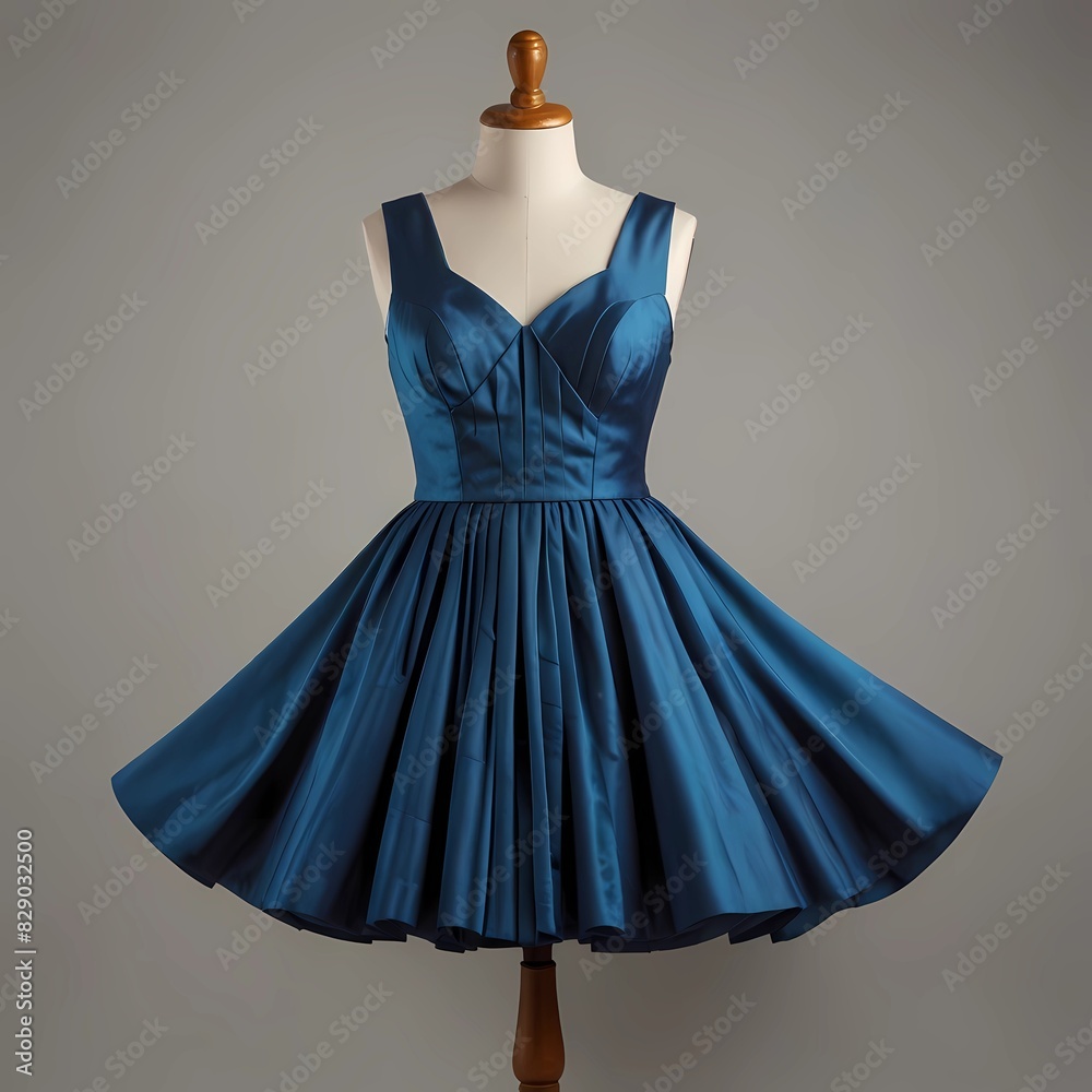 Ladies` beautiful blue pleated dress, isolated on white background
Ladies` beautiful blue pleated dress, isolated on white background