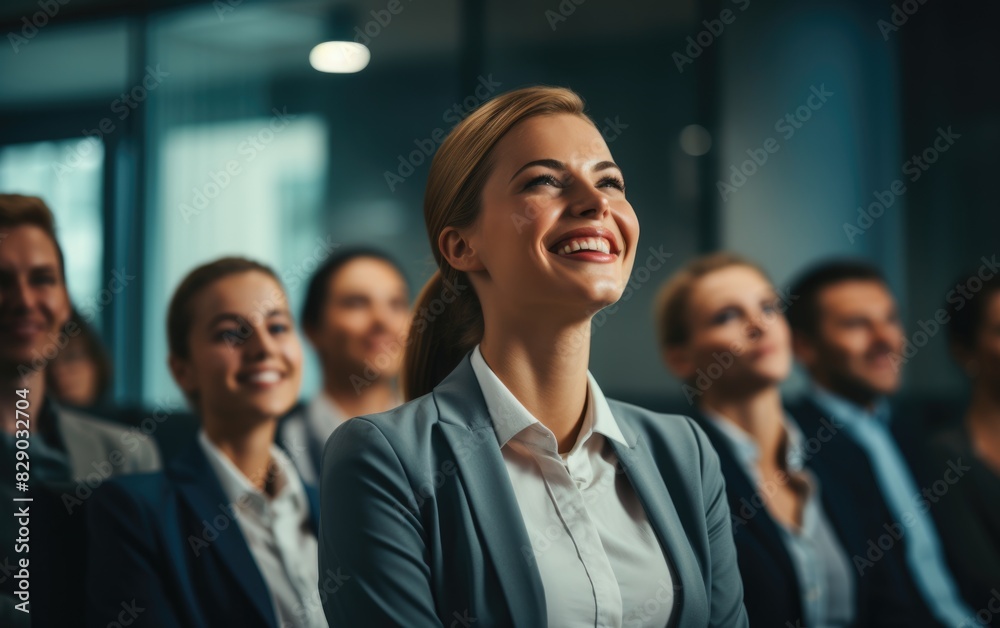 Admiring Faces: Business Team Showing Appreciation in Presentation Admiring Faces: Business Team Showing Appreciation in Presentation