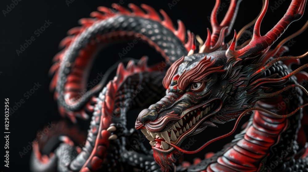 Fototapeta premium Detailed close up of a dragon statue, perfect for fantasy themes
