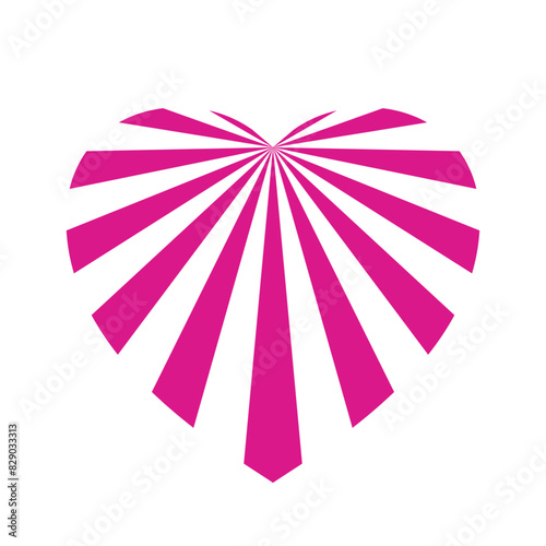  Heart line halo. Light ray hearth. Pink beam love isolated on white background. Comic pattern. Sun effect rays. Abstract sunshine element. Cartoons style. Comics fun lines. Vector illustration