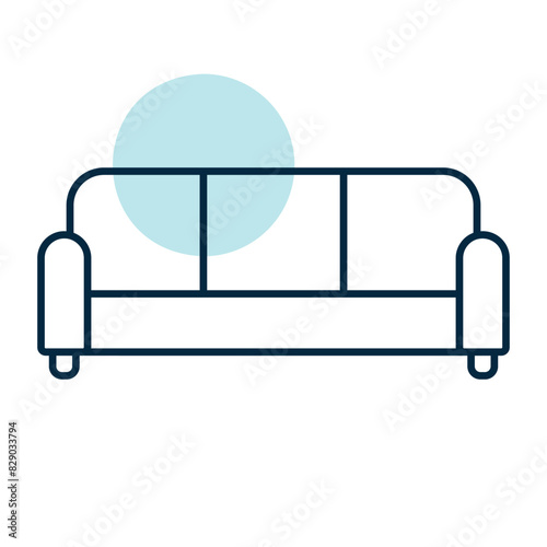 Soft sofa vector icon. Furniture sign