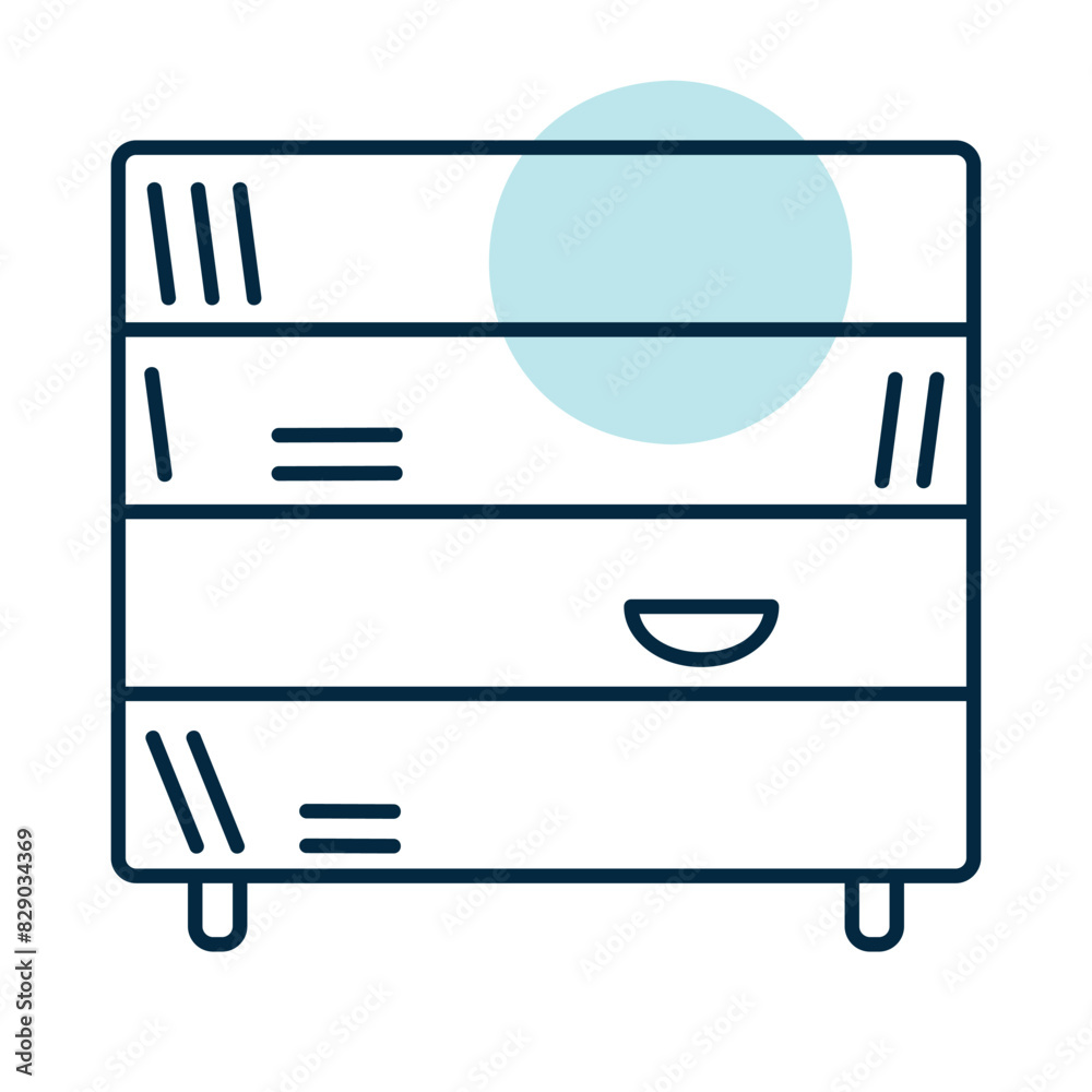 Office cabinet with folders and shelves icon Office cabinet with folders and shelves icon