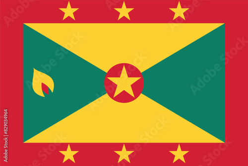 Free Download Flag of Grenada. Yellow-green flag with a red border. State symbol of Grenada. - GFXLoad