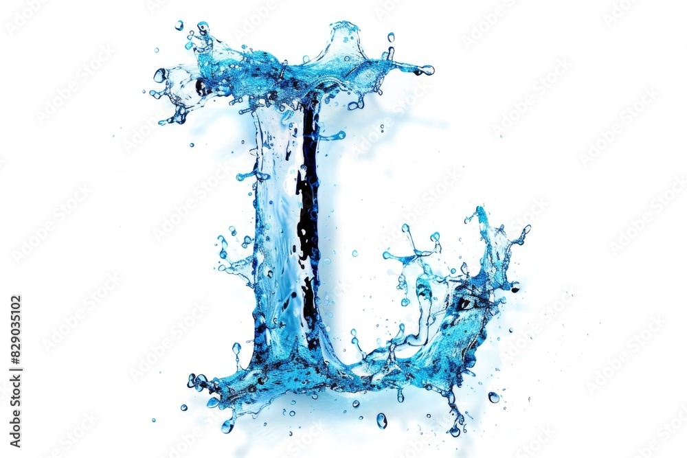 An artistic representation of the letter U made up of water splashes. Suitable for educational materials or graphic design projects An artistic representation of the letter U made up of water splashes. Suitable for educational materials or graphic design projects