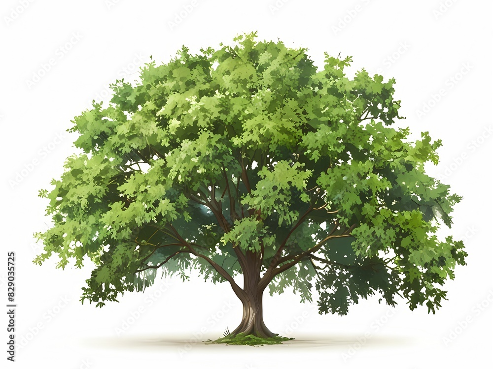 The banyan tree is isolated against a white background The banyan tree is isolated against a white background