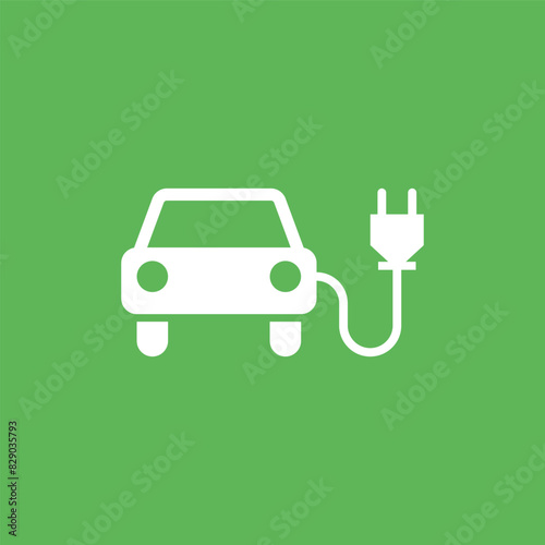 Electric vehicle charging icon. Vector illustration