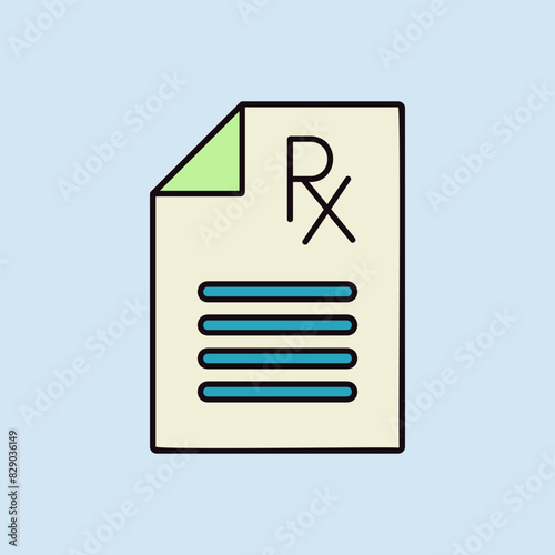 Medical prescription Rx vector icon. Medical sign