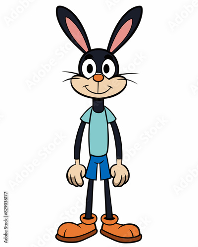 cartoon skinny rabbit