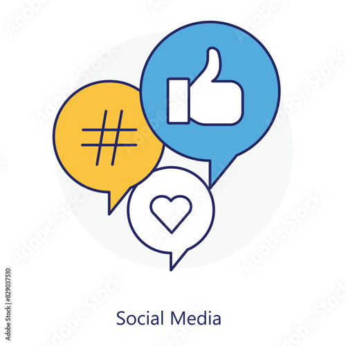 Social Media icons. Vector Icon Design