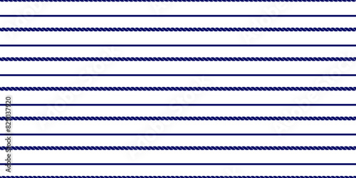 Marine rope stripe seamless pattern, Nautical style concept design background