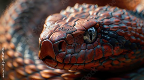 Close up of a snake's head with its tongue sticking out. Suitable for nature and wildlife concepts