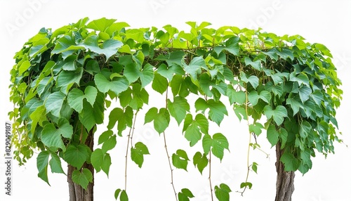 green leaves javanese treebine or grape ivy cissus spp jungle vine hanging ivy plant bush isolated on transparent background png cutout or clipping path