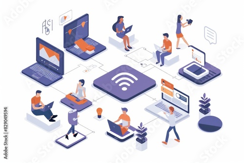 Illustration of a Wi Fi network connecting various devices, emphasizing the importance of seamless connectivity in a tech savvy and digitally integrated environment © Leo