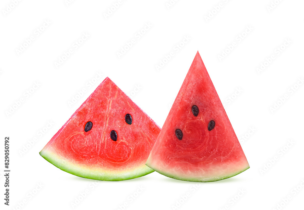 closeup of some pieces of refreshing watermelon on transparent. closeup of some pieces of refreshing watermelon on transparent.