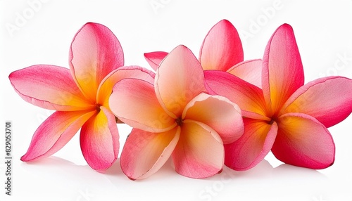 frangipani flowers isolated on transparent background cutout