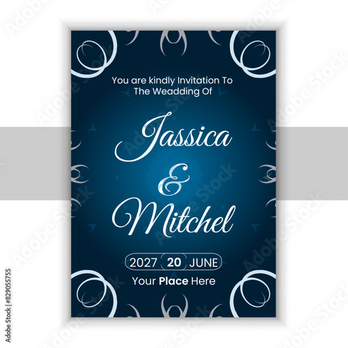 Luxury ornamental mandala wedding invitation card design template