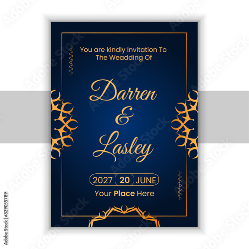 Luxury ornamental mandala wedding invitation card design template