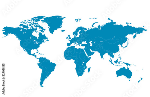 carte du monde bleu