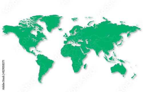 carte du monde verte