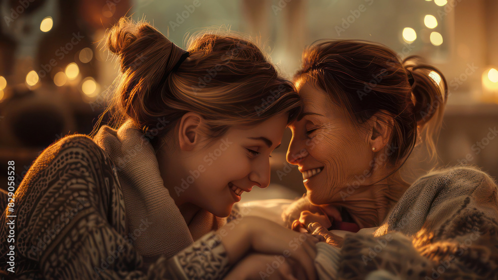 Heartwarming image that captures the love between a mother and her daughter Heartwarming image that captures the love between a mother and her daughter