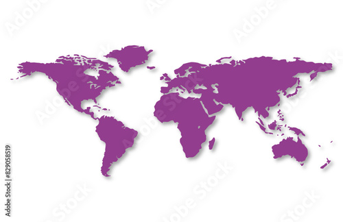 carte du monde violette