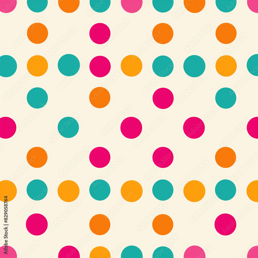 Background pattern, Polka dots, Bright and cheerful colors, seamless and playful, simple and fun, retro and classic design, bold and vibrant, lively and energetic, whimsical and lighthearted Background pattern, Polka dots, Bright and cheerful colors, seamless and playful, simple and fun, retro and classic design, bold and vibrant, lively and energetic, whimsical and lighthearted