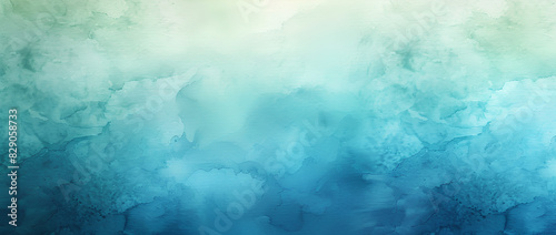 blue green and white watercolor background with abstract cloudy sky concept with color splash design and fringe bleed stains and blobs
 photo