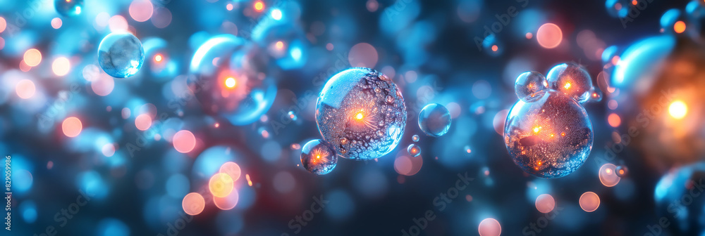 Abstract background of water bubbles, with a light inside them. Abstract background of water bubbles, with a light inside them.