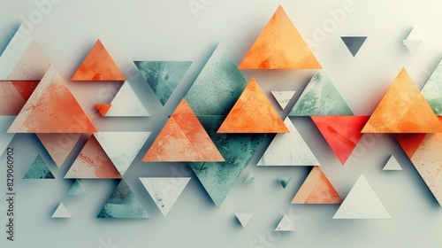 Symmetrically arranged triangles on a wall