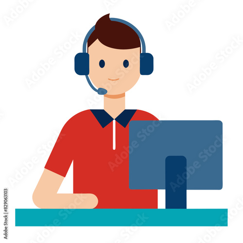 IT specialist vector art illustration