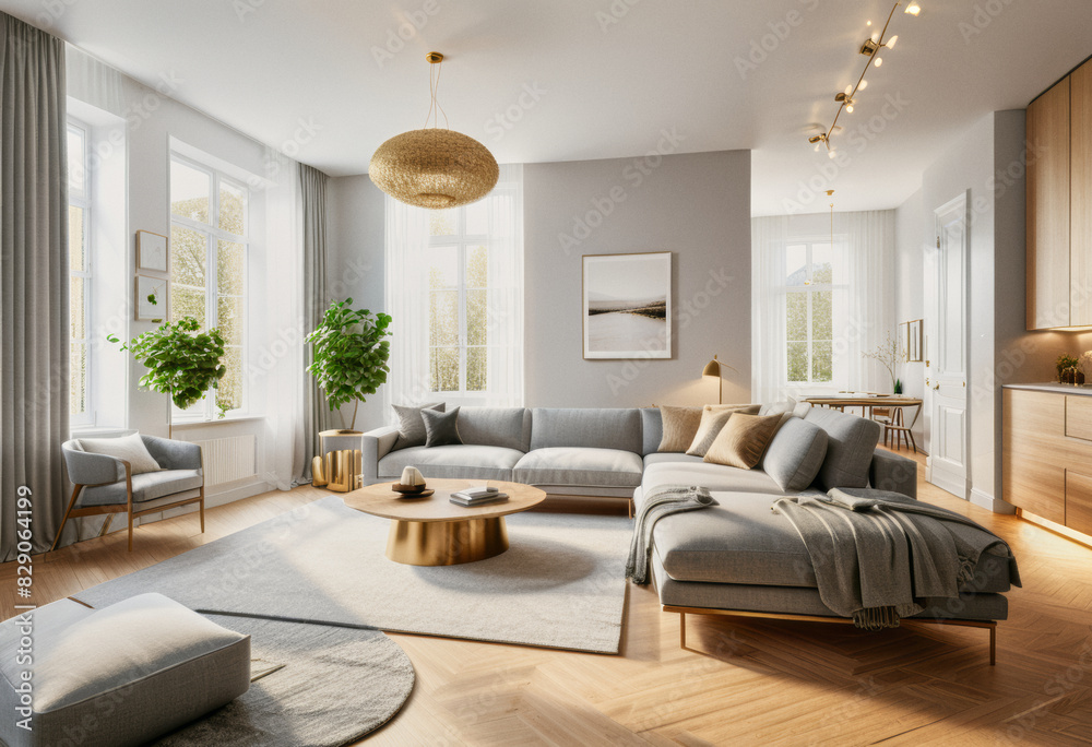 Interior design idea of a minimalistic modern apartment room Interior design idea of a minimalistic modern apartment room