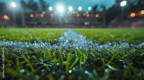 Soccer Field With Grass and Lights