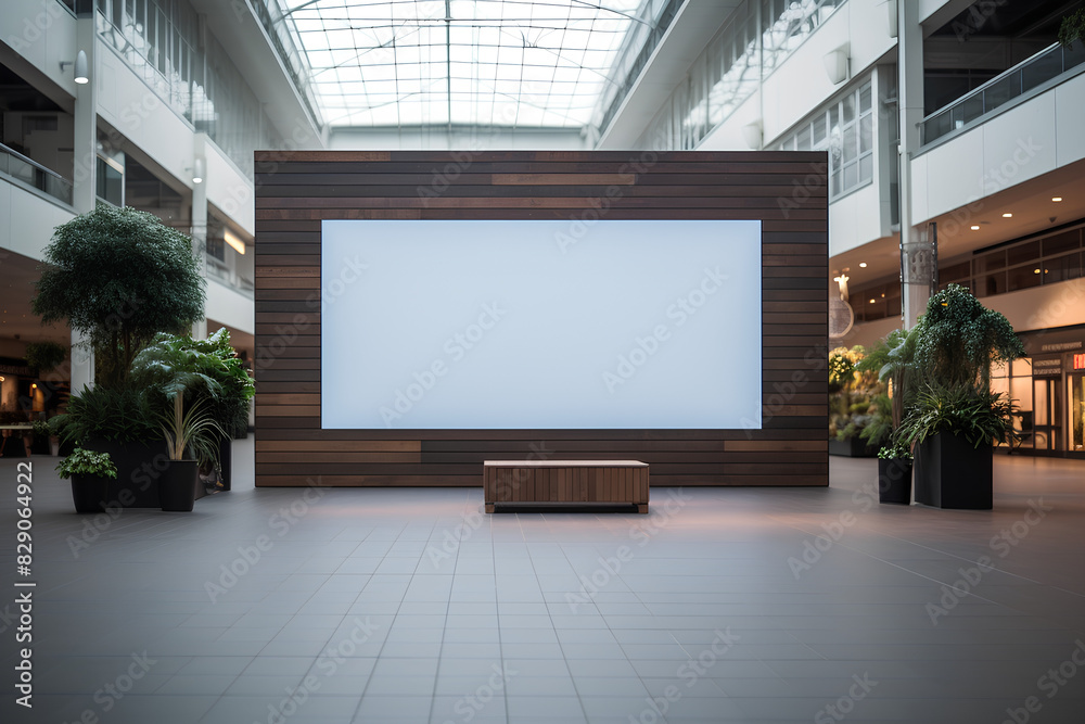 Big billboard mockup in business center or shopping mall
Big billboard mockup in business center or shopping mall