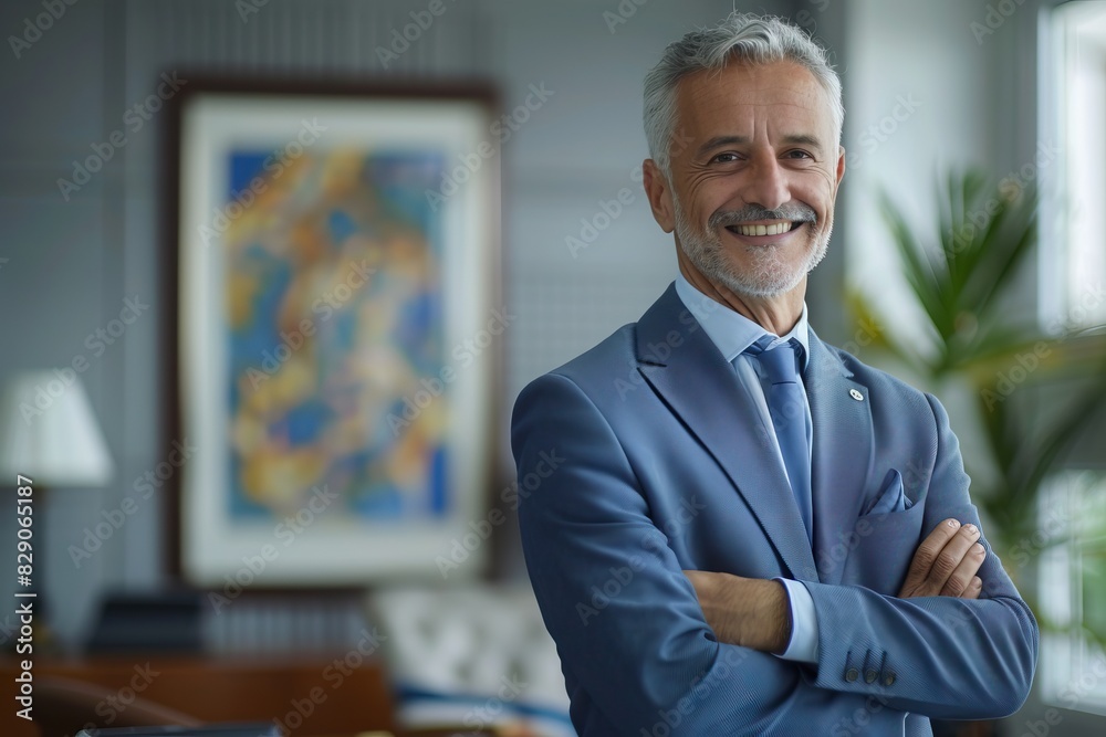 Confident mid aged CEO in office proud professional leader. Confident mid aged CEO in office proud professional leader.