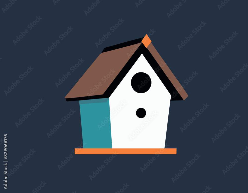 Modern Minimalist Birdhouse Illustration Modern Minimalist Birdhouse Illustration