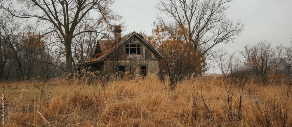 A run down, abandoned village with old, dilapidated buildings A run down, abandoned village with old, dilapidated buildings