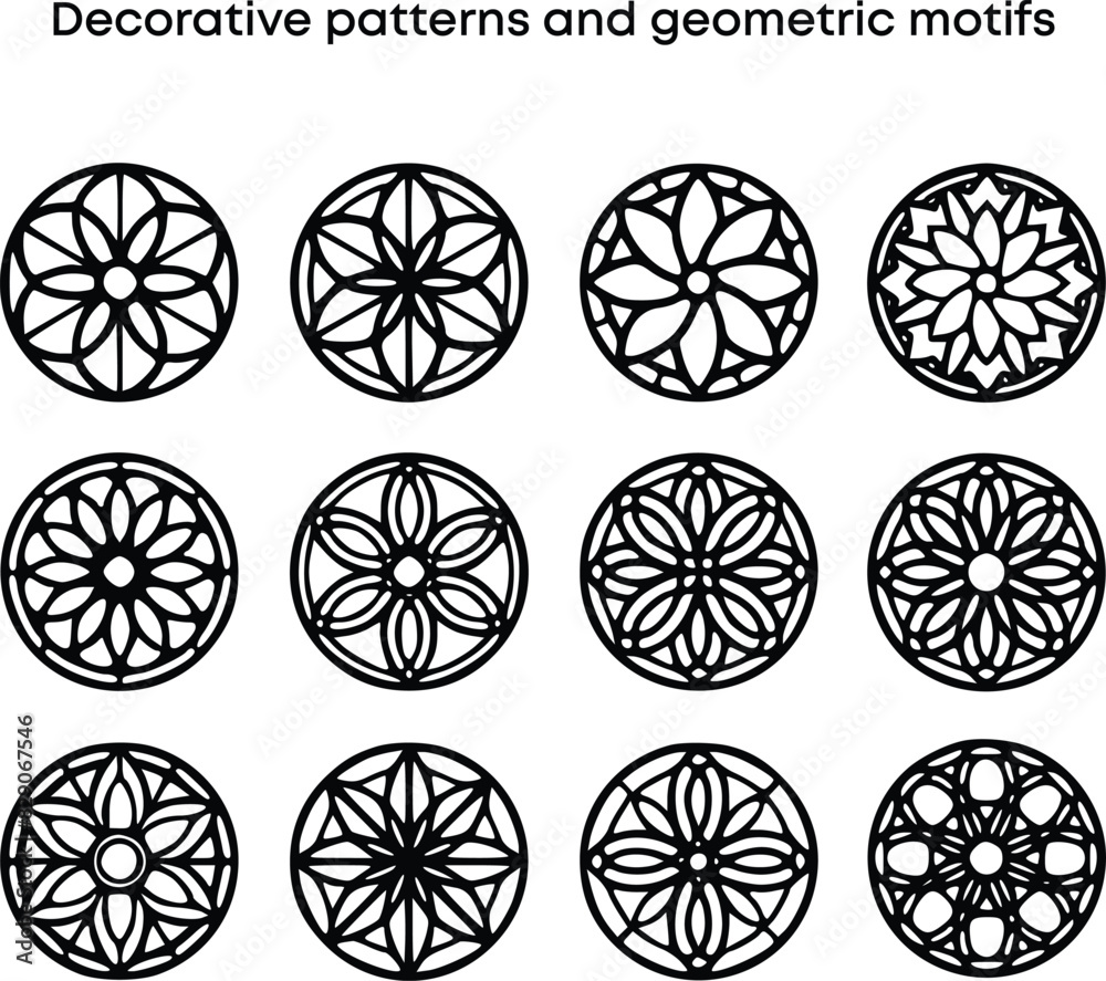 Decorative patterns and geometric motifs