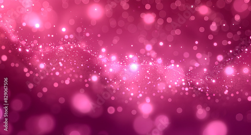 Obraz na płótnie Bright pink lights and small particles are floating in purple background
w salonie
