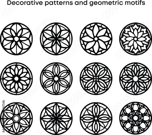 Decorative patterns and geometric motifs