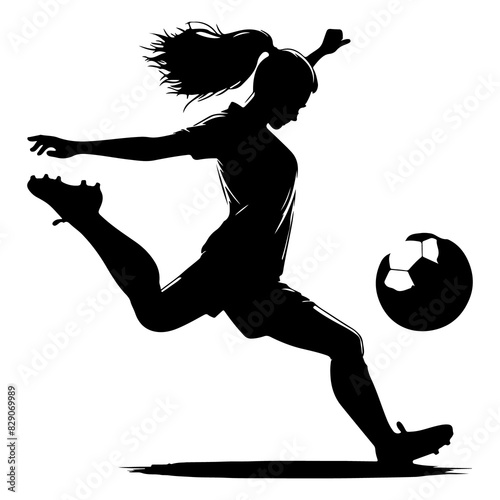 Football player shooting on white background Vector illustration