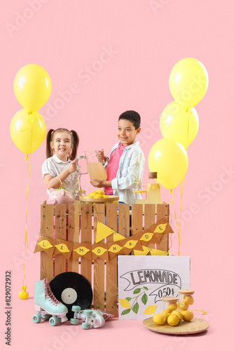 Cute little children pourin...