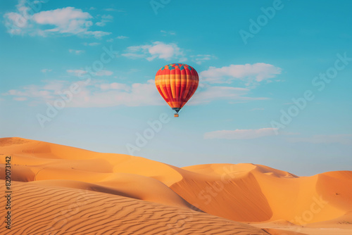 hot air balloon over desert region 