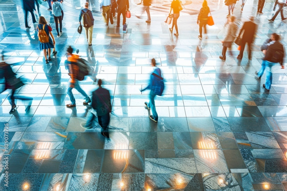 Obraz premium people moving around in airport