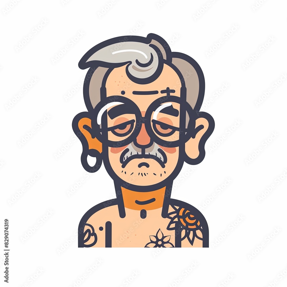 A man with glasses and tattoos on his arm A man with glasses and tattoos on his arm