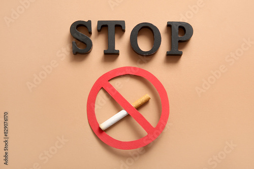 Stop sign with cigarette an...