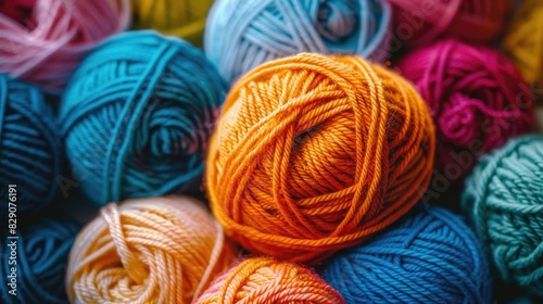 Close up Photo of a Pile of Colorful Knitting Yarn Bundles