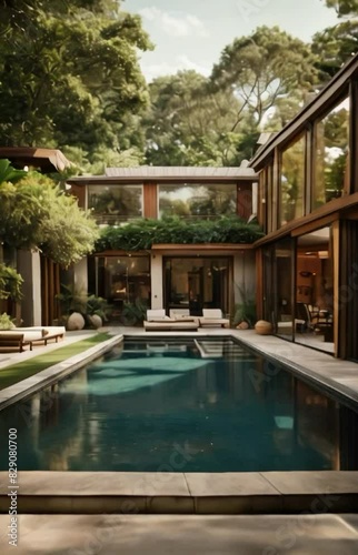 Wallpaper Mural swimming pool in a middle class house. Torontodigital.ca